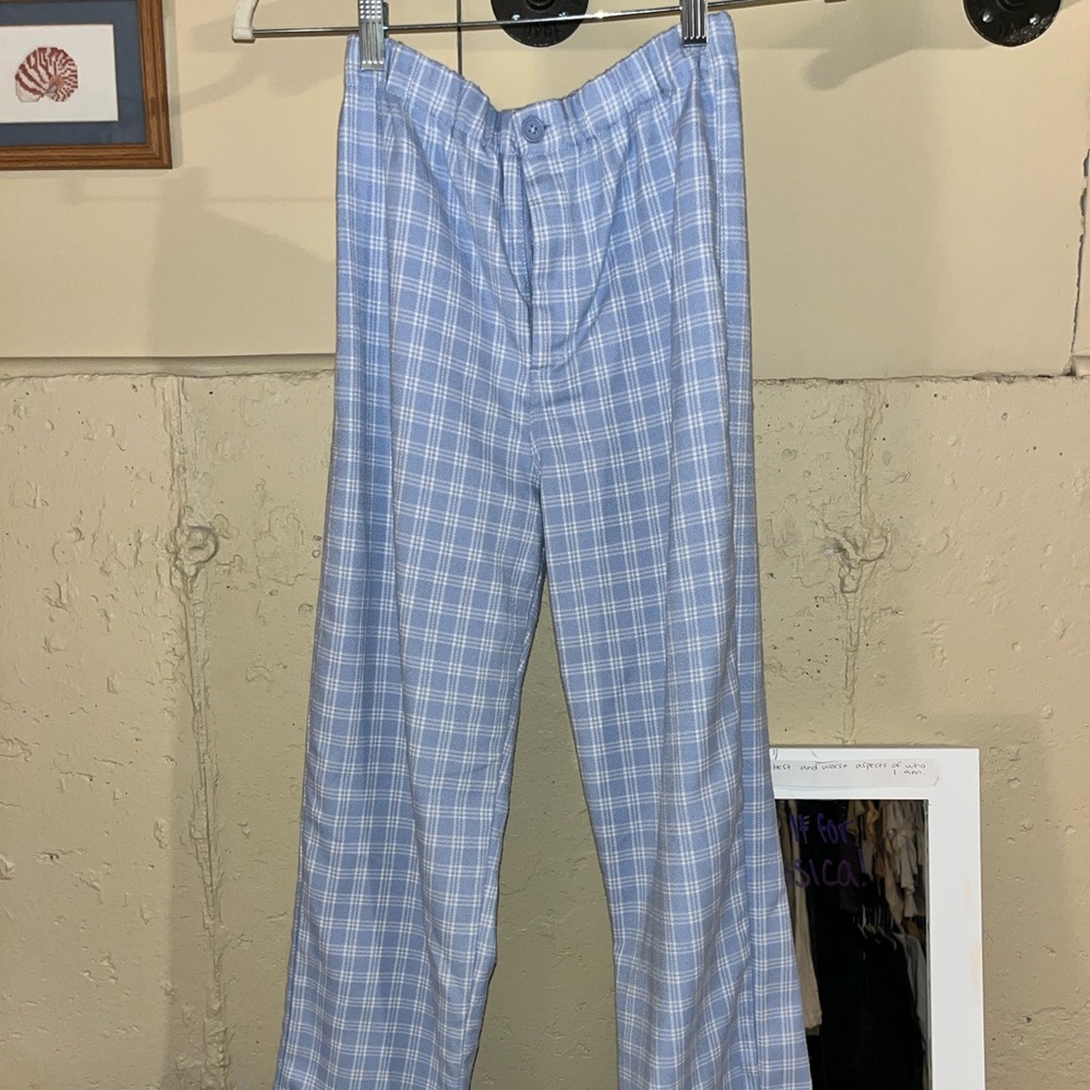Blue Plaid Pants